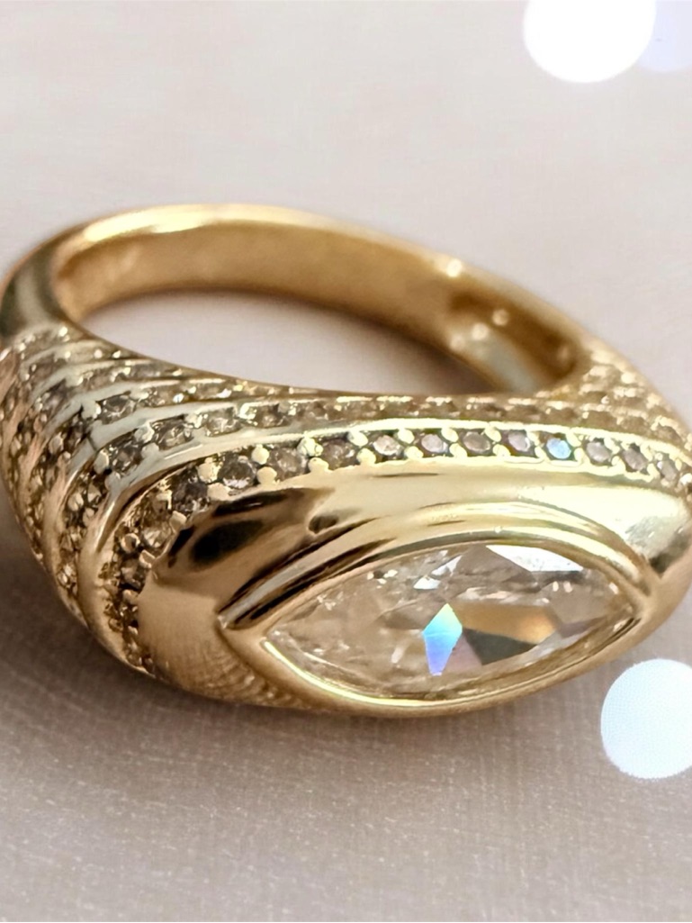 Adina Eden Marquis Statement Pinky Ring Size 5